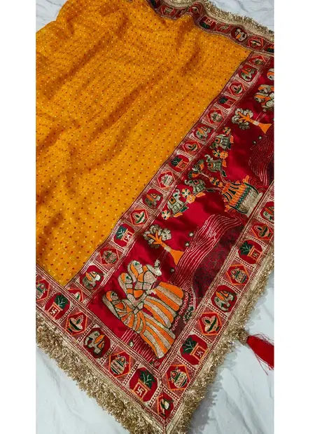Tew Pure Viscose Zari Work Bandhani Sarees Wholesale Suppliers In Mumbai